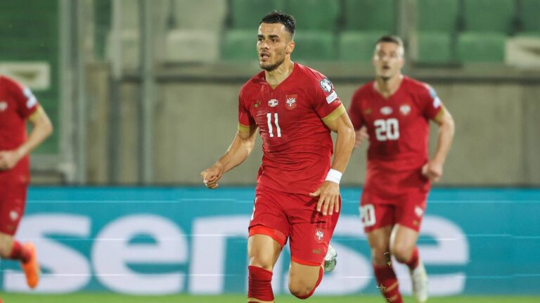 Serbia's Filip Kostic in action during UEFA Euro 2024 group G qualifying football match between Serbia and Bulgaria on June 20, in Razgrad, Bulgaria. (Photo by Pedja Milosavljevic/DeFodi Images)  
UEFA ELIMINACJE DO MISTRZOSTW EUROPY W PILCE NOZNEJ PILKA NOZNA
BULGARIA vs SERBIA
FOT. DEFODI IMAGES/newspix.pl / 400mm.pl

POLAND ONLY !!!
---
newspix.pl / 400mm.pl