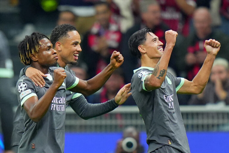 AC Milan's Tijjani Reijnders   celebrates after scoring 3-1   during the Uefa Champions League soccer match between Ac Milan and Club Brugge a at the San Siro Stadium in Milan, north Italy -Tuesday  , October 22 , 2024. Sport - Soccer . (Photo by Spada/LaPresse) (Photo by Spada/LaPresse/Sipa USA)
2024.10.22 Mediolan
pilka nozna liga Mistrzow
AC Milan - Club Brugge
Foto Spada/LaPresse/SIPA USA/PressFocus

!!! POLAND ONLY !!!