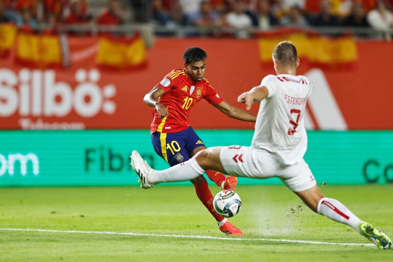 Lamine Yamal (ESP), OCTOBER 12, 2024 - Football / Soccer : UEFA "Nations League" League phase Group A4 match between Spain 1-0 Denmark at the Estadio Enrique Roca de Murcia in Murcia, Spain. (Photo by Mutsu Kawamori/AFLO) 
LIGA NARODOW UEFA PILKA NOZNA SEZON 2024/2025
HISZPANIA v DANIA
FOT. AFLO/newspix.pl / 400mm.pl

POLAND ONLY !!!
---
newspix.pl / 400mm.pl