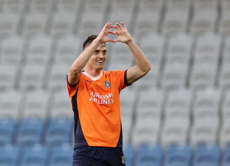 Soccer Football - Europa Conference League - Istanbul Basaksehir v Rapid Vienna - Istanbul Basaksehir Fatih Terim Stadium, Istanbul, Turkey - October 2, 2024 Istanbul Basaksehir's Krzysztof Piatek celebrates scoring their first goal,Image: 915370681, License: Rights-managed, Restrictions: , Model Release: no, Credit line: Murad Sezer / Reuters / Forum