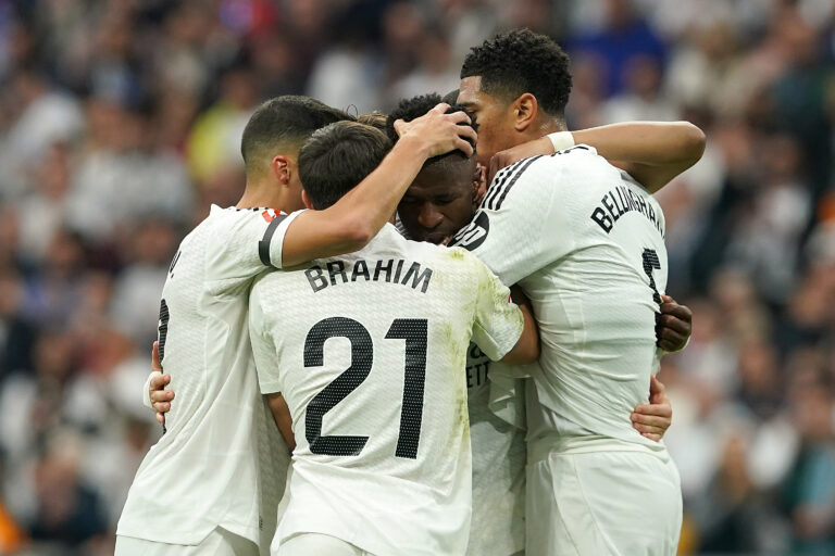 Real Madrid's Lucas Vazquez, Brahim Diaz, Jude Bellingham and Vinicius Junior celebrate goal during La Liga match. November 9, 2024. (Photo by Acero/Alter Photos/Sipa USA)
2024.11.09 Madryt
pilka nozna liga hiszpanska
Real Madryt - Osasuna Pampeluna
Foto Acero/Alter Photos/SIPA USA/PressFocus

!!! POLAND ONLY !!!