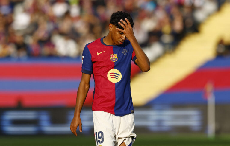 Soccer Football - LaLiga - FC Barcelona v Las Palmas - Estadi Olimpic Lluis Companys, Barcelona, Spain - November 30, 2024 FC Barcelona's Lamine Yamal reacts,Image: 941217963, License: Rights-managed, Restrictions: , Model Release: no, Credit line: Albert Gea / Reuters / Forum
