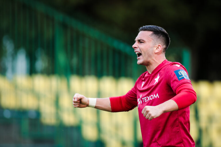 2024.10.12 Tarnobrzeg
Pilka nozna Puchar Polski 2024/2025
Siarka Tarnobrzeg - Wisla Krakow
N/z gol bramka radosc Angel Rodado
Foto Marta Badowska / PressFocus

2024.10.12 Tarnobrzeg
Football Polish Cup 2024/2025
gol bramka radosc Angel Rodado
Credit: Marta Badowska / PressFocus