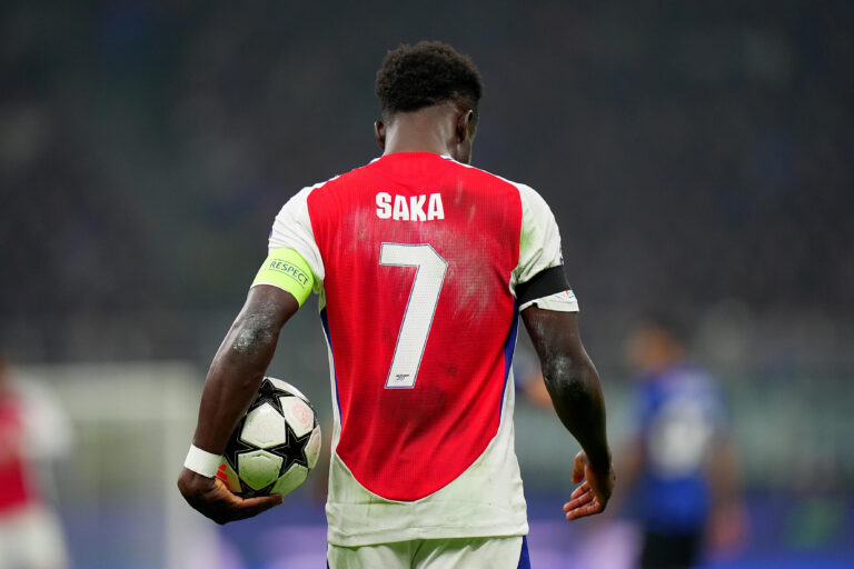 Arsenal's Bukayo Saka during the Uefa Champions League soccer match between Inter and Arsenal a at the San Siro Stadium in Milan, north Italy - Wednesday , November 6 , 2024. Sport - Soccer . (Photo by Spada/LaPresse) (Photo by Spada/LaPresse/Sipa USA)
2024.11.06 Mediolan
pilka nozna liga mistrzow
Inter Mediolan - Arsenal Londyn
Foto Spada/LaPresse/SIPA USA/PressFocus

!!! POLAND ONLY !!!