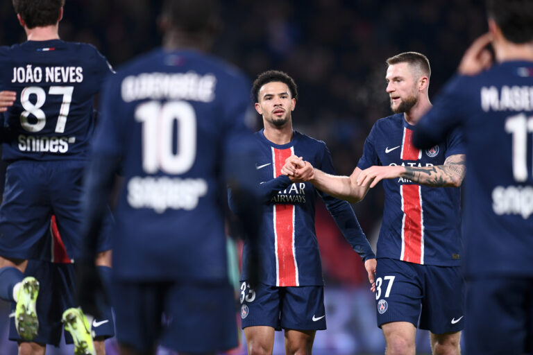 33 Warren ZAIRE EMERY (psg) - 37 Milan SKRINIAR (psg) during the Ligue 1 McDonald's match between PSG and Toulouse at Parc des Princes on November 22, 2024 in Paris, France. (Photo by Philippe Lecoeur/FEP/Icon Sport/Sipa USA)
2024.11.22 Paryz
pilka nozna liga francuska
Paris Saint-Germain - Toulouse FC
Foto Philippe Lecoeur/FEP/Icon Sport/SIPA USA/PressFocus

!!! POLAND ONLY !!!