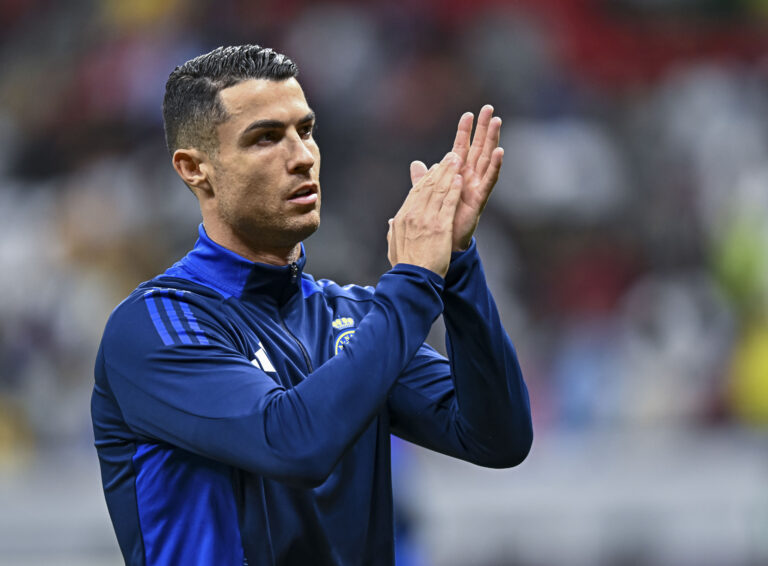 (241126) -- AL KHOR, Nov. 26, 2024 (Xinhua) -- Cristiano Ronaldo of Al Nassr FC applauds the fans during the warm up before the AFC Champions League elite football match between Qatar's Al Gharafa SC and Saudi Arabia's Al Nassr FC at Al-Bayt Stadium in Al Khor, Qatar, on Nov. 25, 2024. (Photo by Nikku/Xinhua)

2024.11.25 Al Khor
pilka nozna azjatycka liga mistrzow
Al Gharafa SC - Al Nassr FC
Foto Nikku/Xinhua/PressFocus

!!! POLAND ONLY !!!