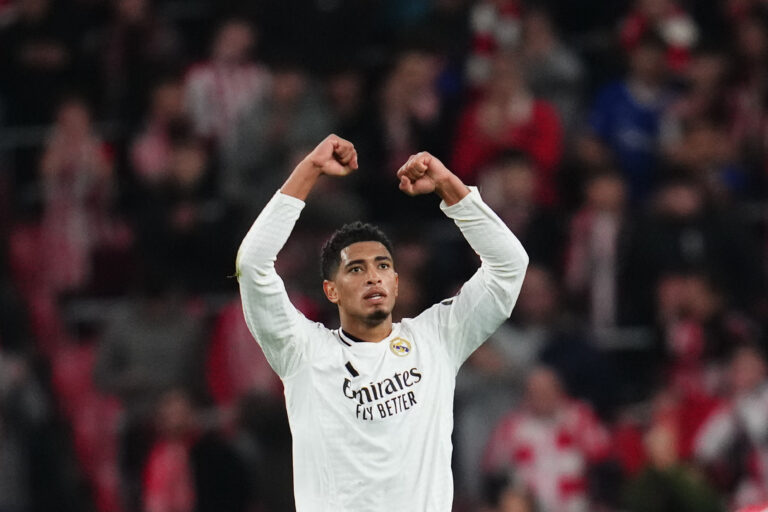 Jude Bellingham of Real Madrid celebrates the 1-1 during the La Liga EA Sports match between Athletic Club and  played at San Mames Stadium on December 4, 2024 in Bilbao, Spain. (Photo by Bagu Blanco / PRESSINPHOTO)
2024.12.04 Bilbao
pilka nozna liga hiszpanska
Athletic Club - Real Madryt
Foto pressinphoto/SIPA USA/PressFocus

!!! POLAND ONLY !!!