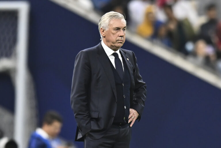 (241219) -- LUSAIL, Dec. 19, 2024 (Xinhua) -- Carlo Ancelotti, head coach of Real Madrid, reacts during the FIFA Intercontinental Cup Qatar 2024 Final match between Spain's Real Madrid and Mexico's CF Pachuca at Lusail Stadium in Lusail, Qatar, on Dec. 18, 2024. (Photo by Nikku/Xinhua)

18.12.2024 LUSAIL
pilka nozna Puchar Interkontynentalny FIFA 2024
Real Madryt - CF Pachuca
FOTO Nikku / Xinhua / PressFocus

POLAND ONLY!!