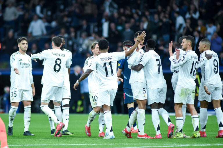 (250123) -- MADRID, Jan. 23, 2025 (Xinhua) -- Players of Real Madrid celebrate a goal during the Champions League football match between Real Madrid and Salzburg in Madrid, Spain, Jan. 22, 2025. (Photo by Gustavo Valiente/Xinhua)

2025.01.22 Madryt
pilka nozna liga mistrzow
Real Madryt - FC Salzburg
Foto Gustavo Valiente/Xinhua/PressFocus

!!! POLAND ONLY !!!